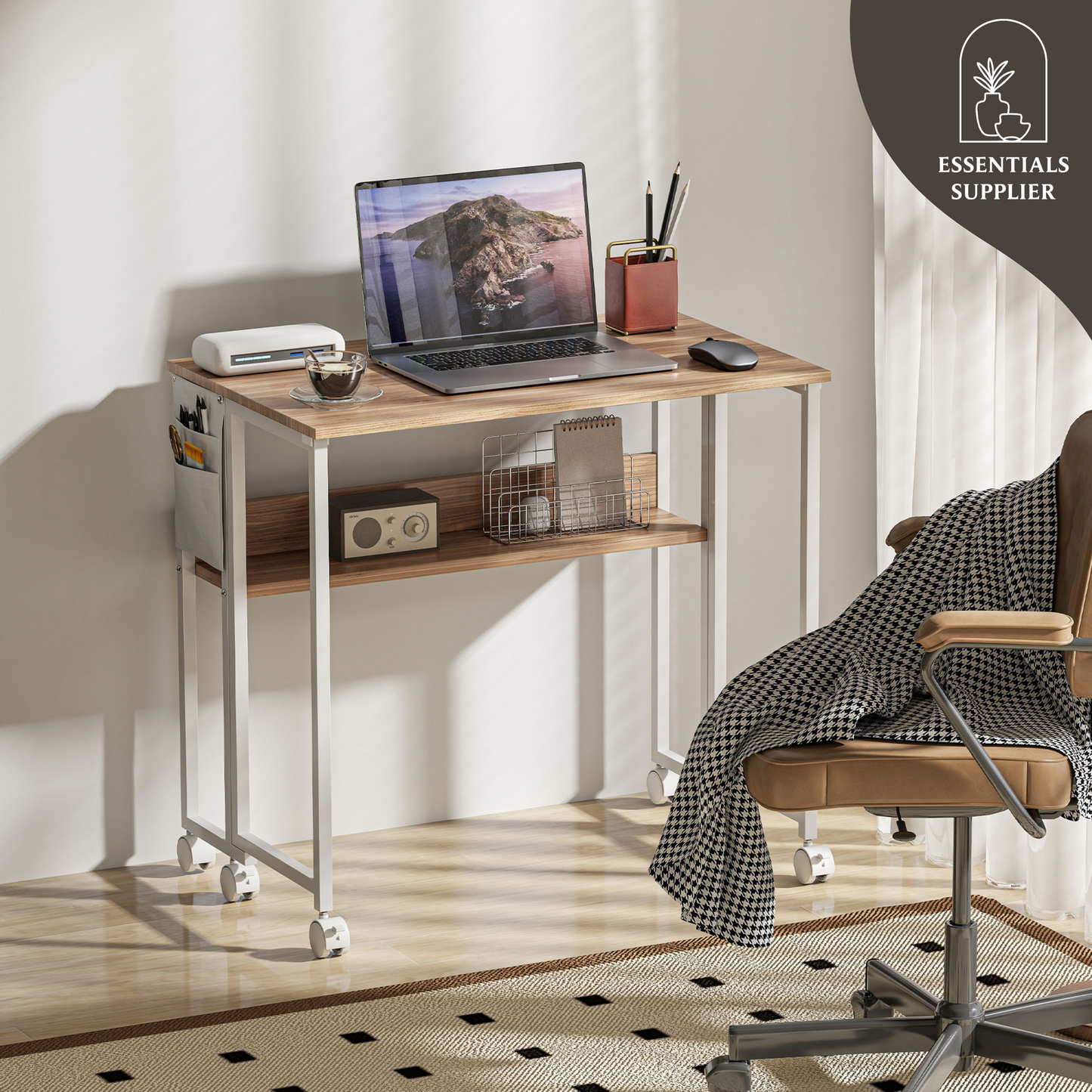 White Office Desk – Modern Computer Table for Home or Workspace Use