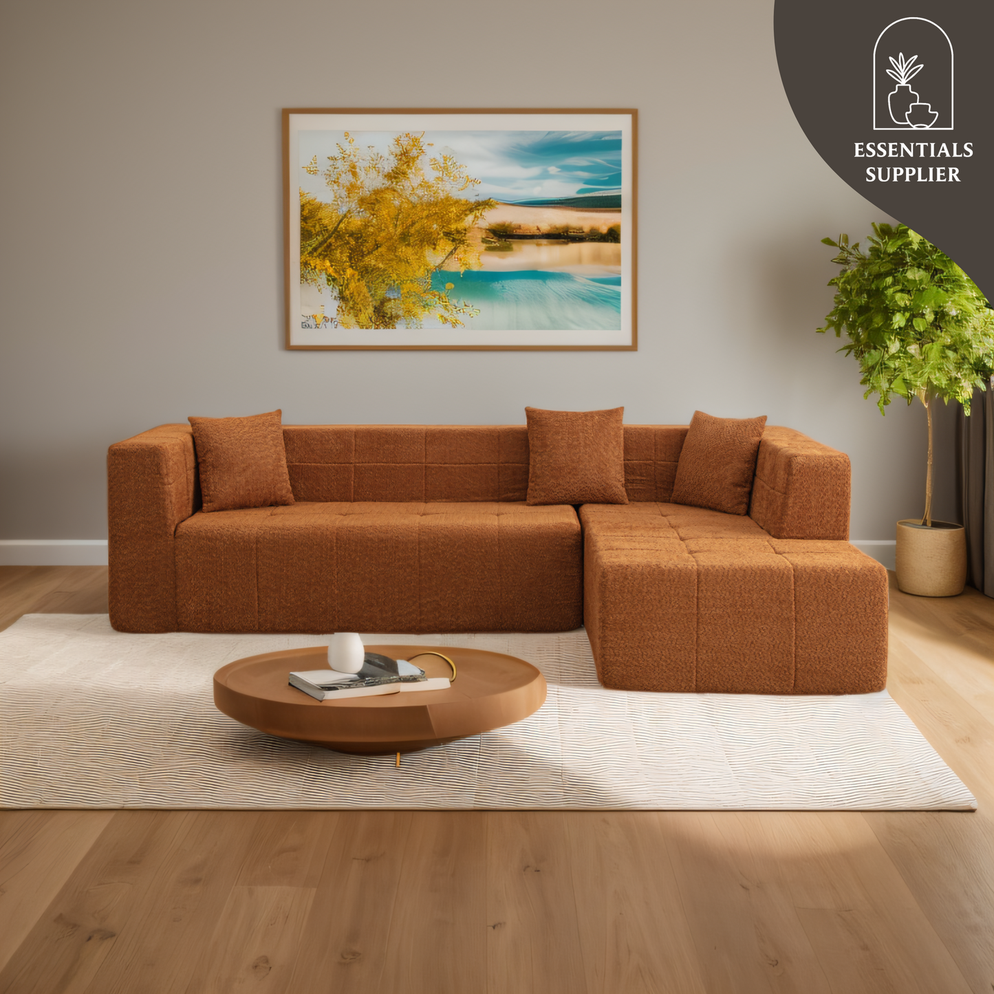 L-Shaped 105.5" Modular Sectional Sofa with Chaise