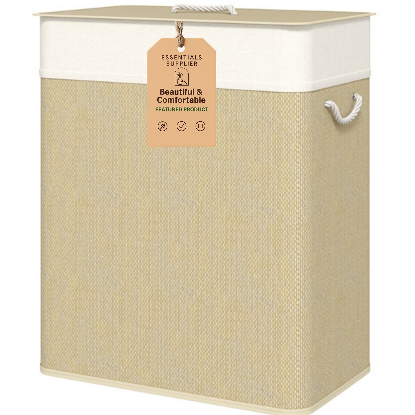Laundry Hamper Cabinet with Storage, Freestanding Organizer