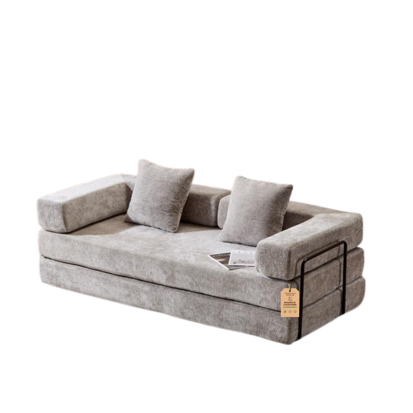 Convertible Corduroy Futon Sofa Bed – Foldable Floor Couch with Sponge Padding