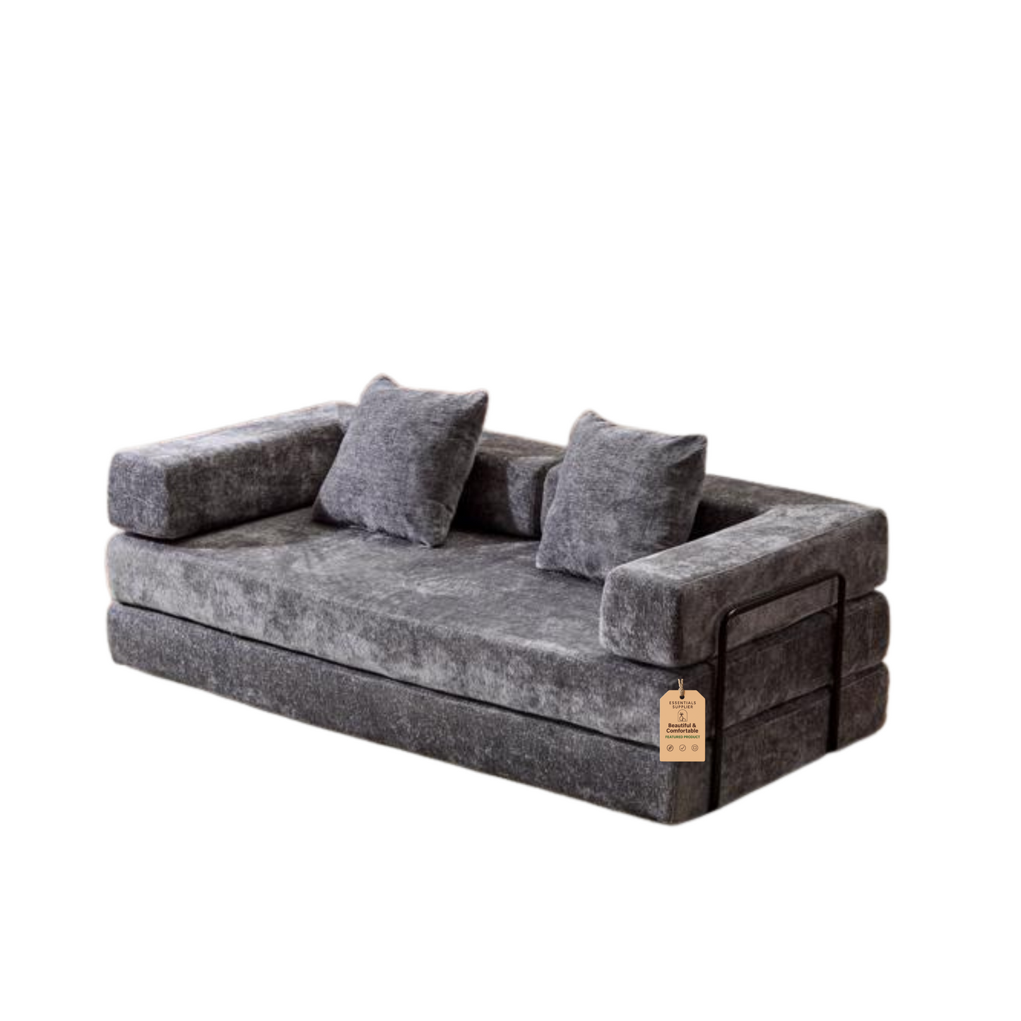 Convertible Corduroy Futon Sofa Bed – Foldable Floor Couch with Sponge Padding