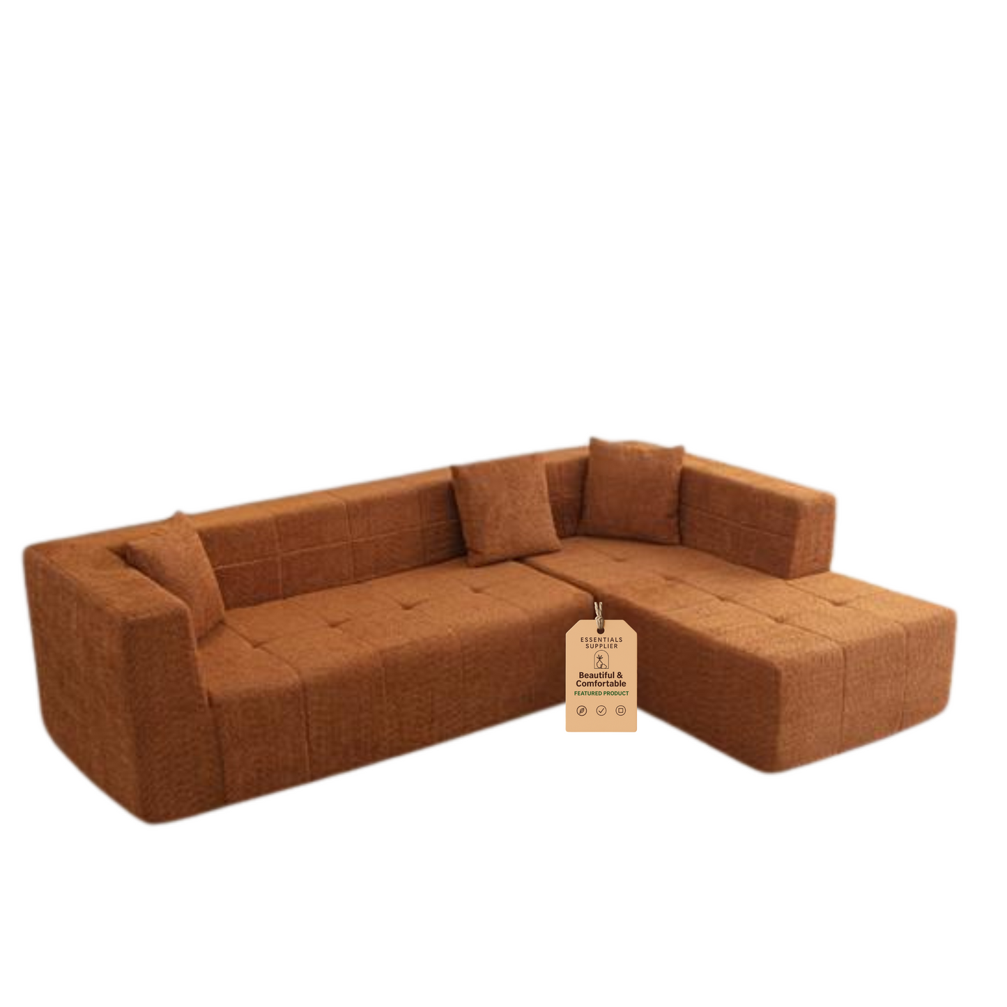 L-Shaped 105.5" Modular Sectional Sofa with Chaise