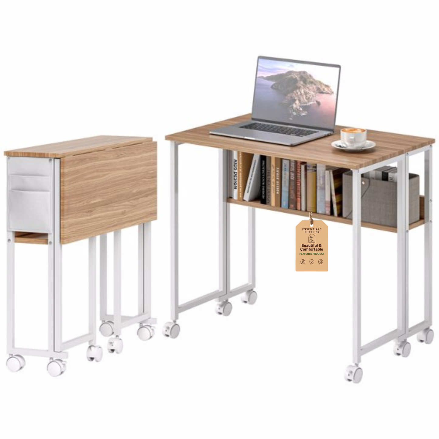 White Office Desk – Modern Computer Table for Home or Workspace Use