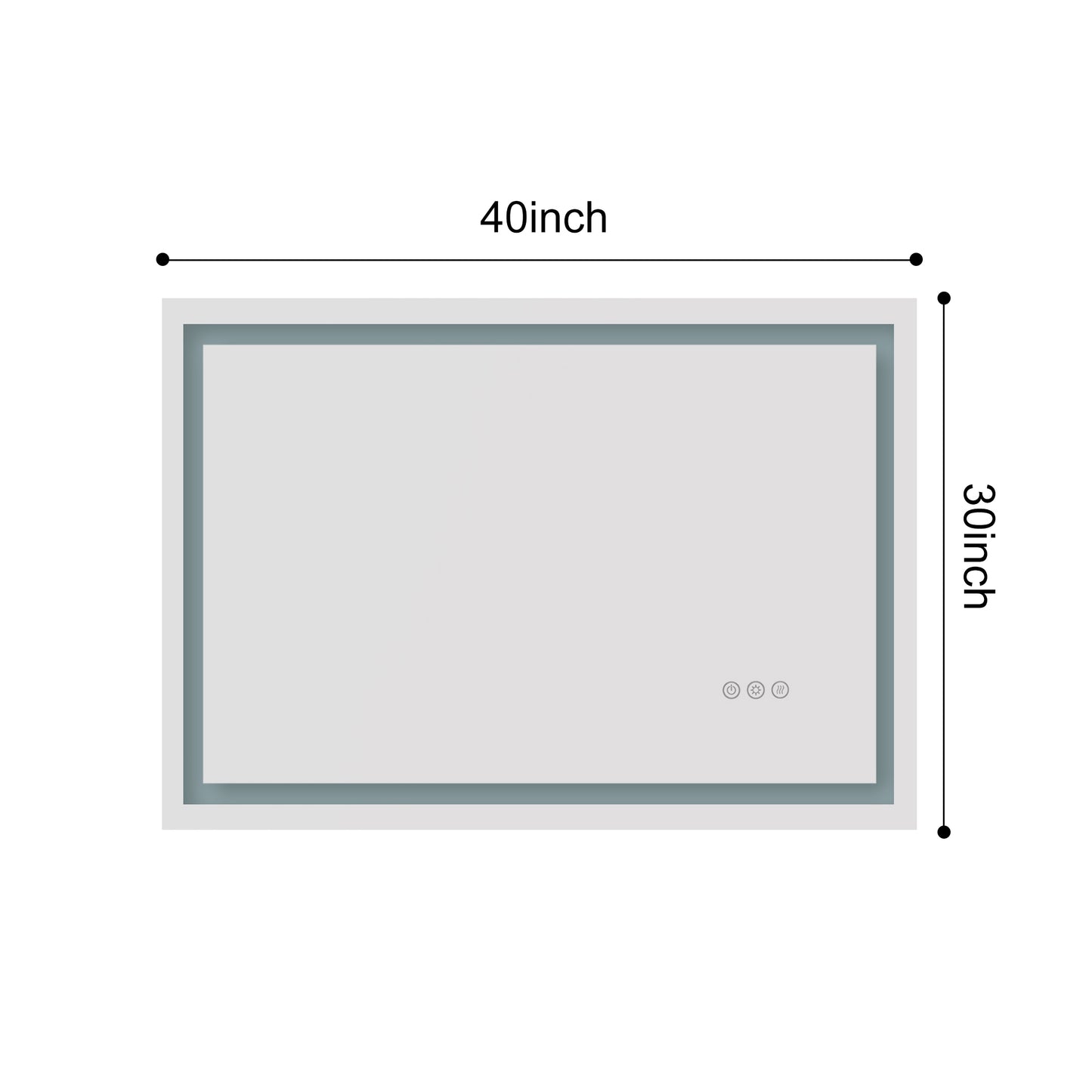 40x30" LED Bathroom Mirror with Frontlit & Backlit, Anti-Fog, Dimmable, 3 Colors