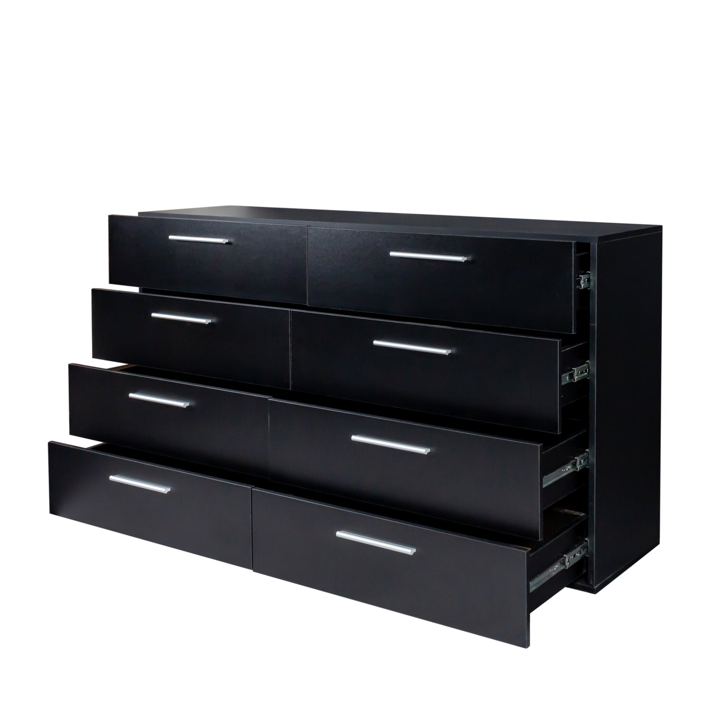 8 Drawer Double Dresser, Wide Storage Cabinet for Bedroom, Living Room, Black