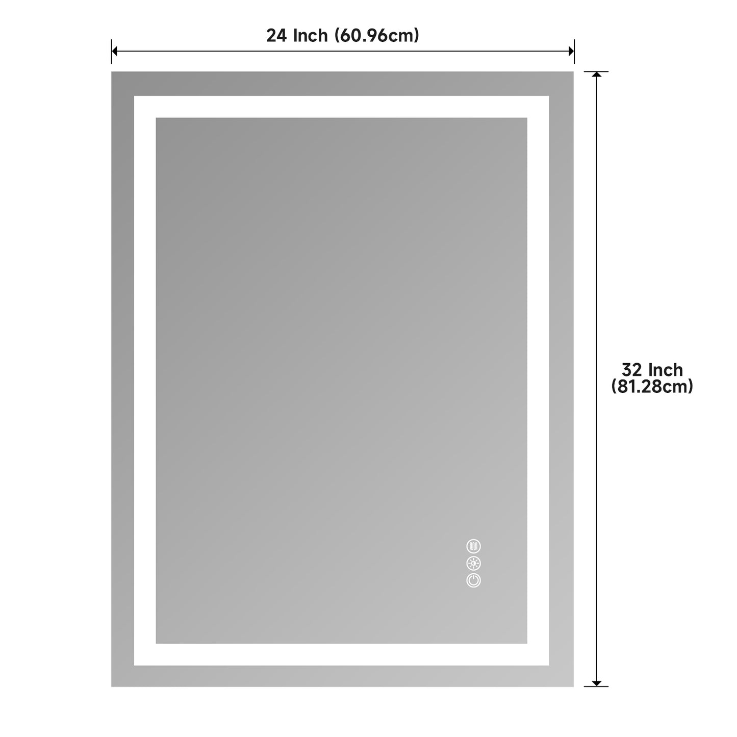 24x32" Dual LED Light Frameless Mirror – Front & Back Lighting