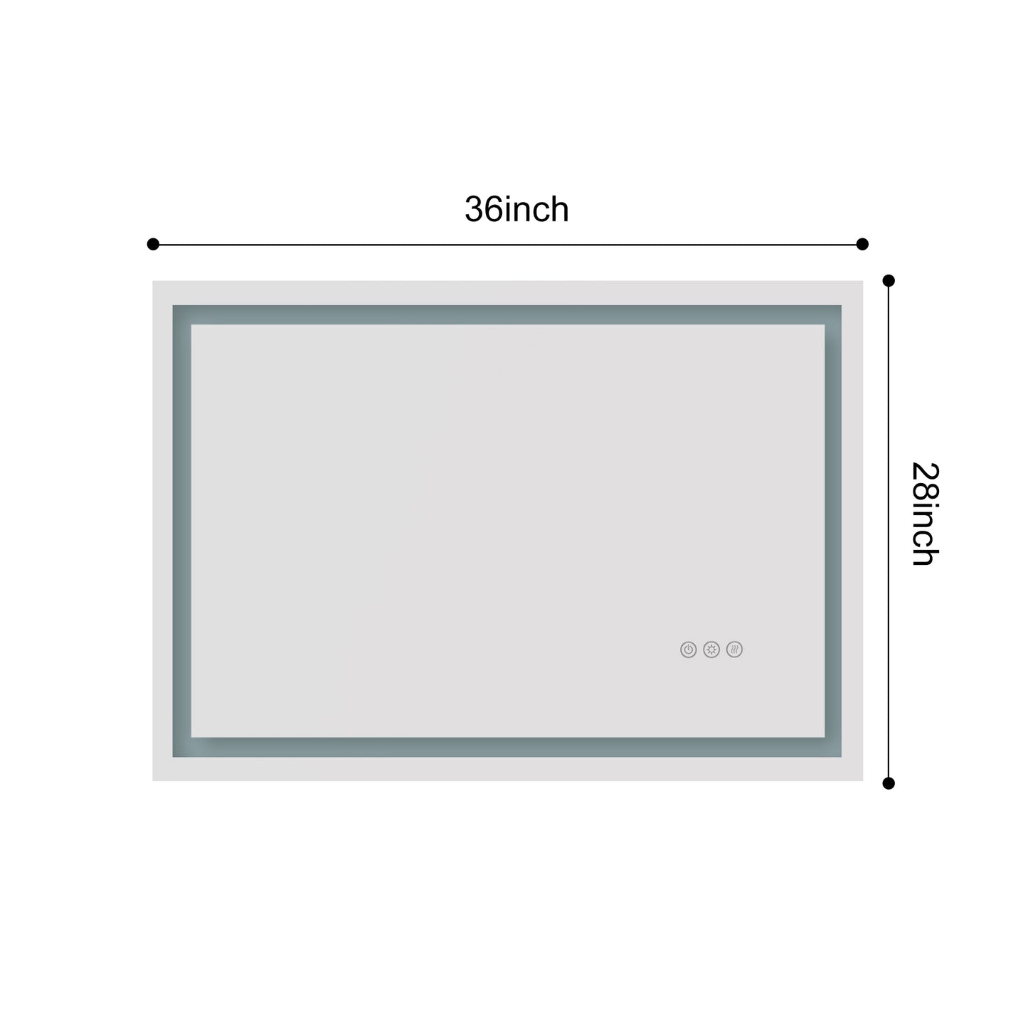 36x28" LED Bathroom Mirror with Frontlit & Backlit, Anti-Fog, Dimmable, 3 Colors