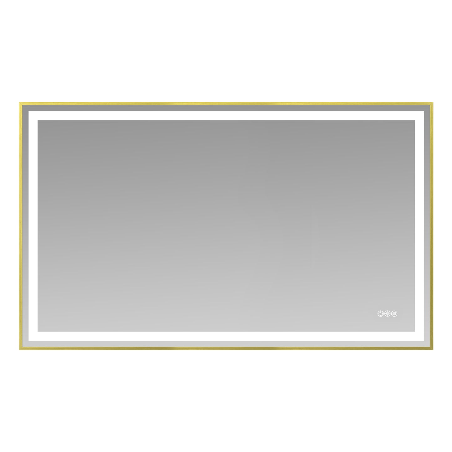 60x36" Gold Framed LED Mirror with Dual Front & Back Light Strips
