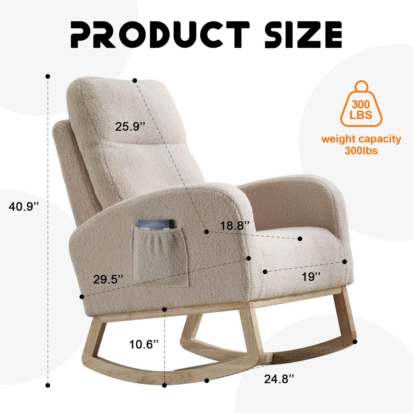 Modern High-Back Accent Rocking Chair – Nursery & Lounge Comfort