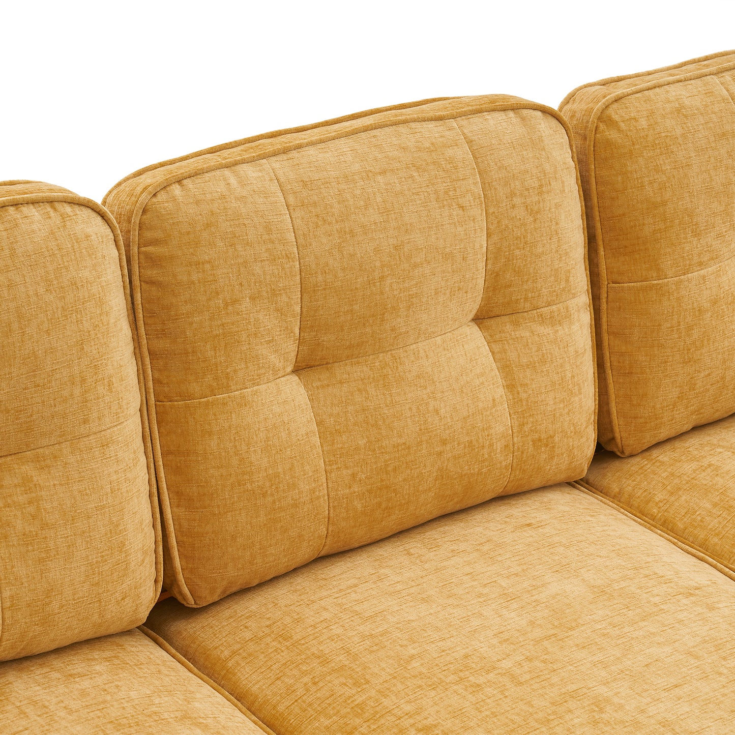 Yellow 3-Seater Modular Sofa – Simple, Stylish Indoor Seating
