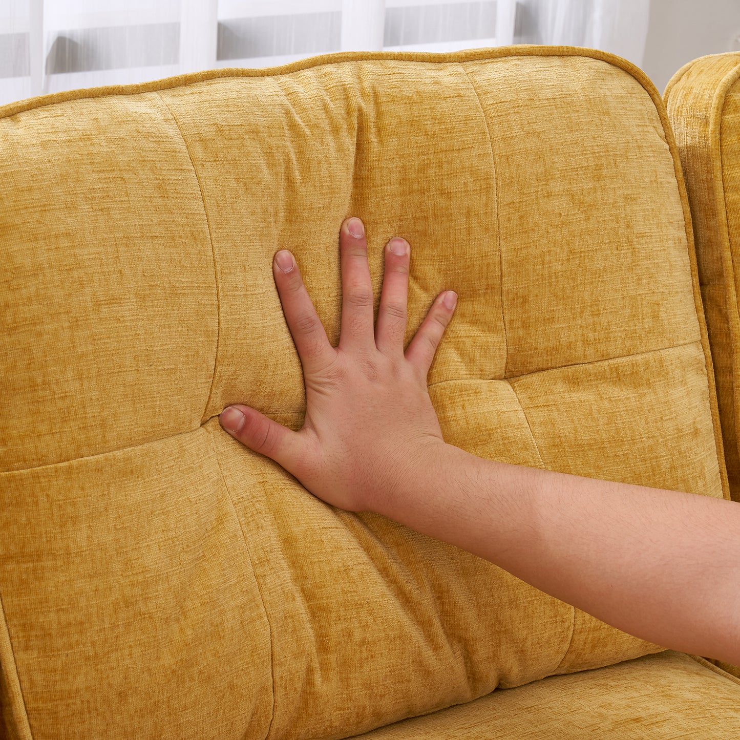 Yellow 3-Seater Modular Sofa – Simple, Stylish Indoor Seating