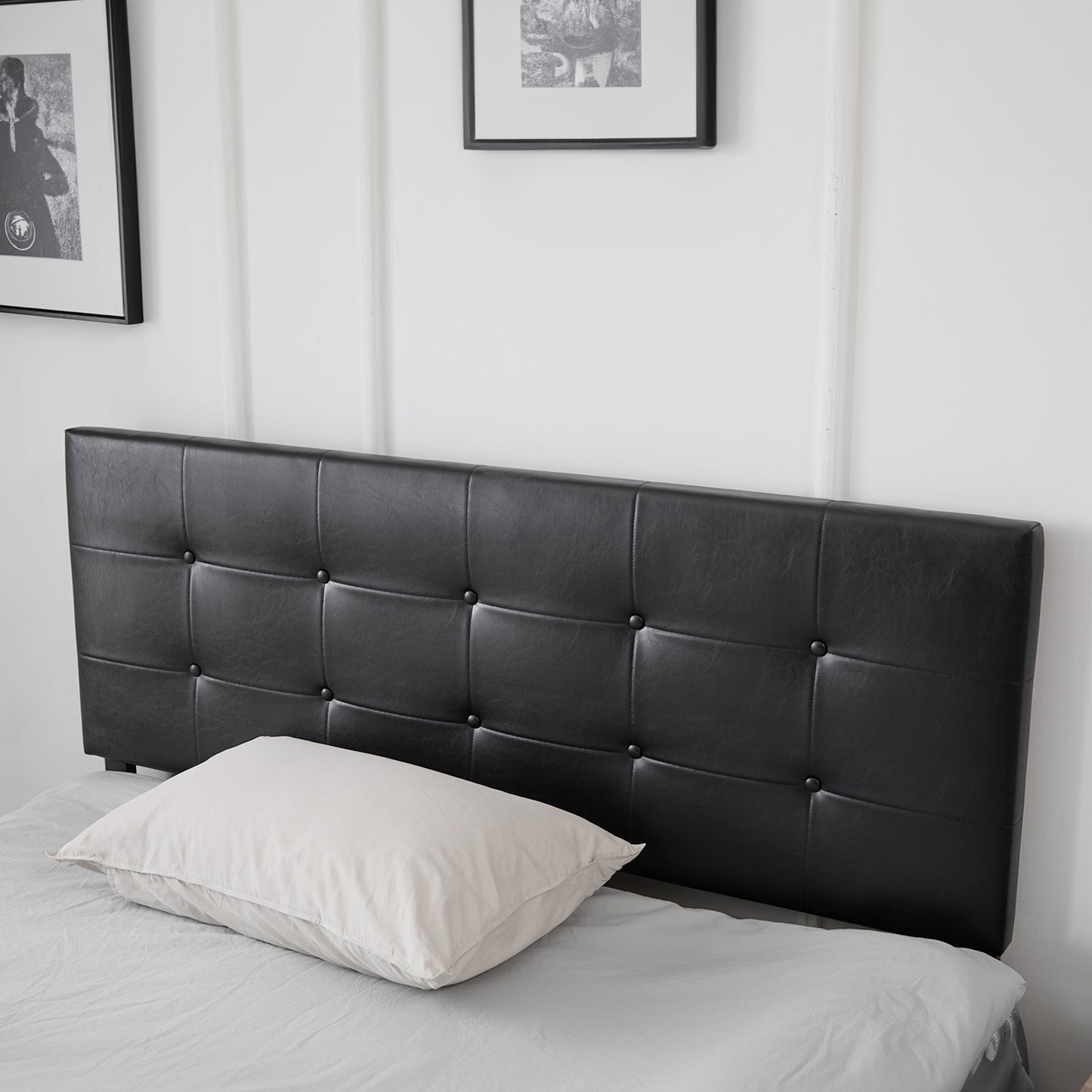 Queen Upholstered Platform Bed with 4 Drawers & Adjustable Tufted Headboard