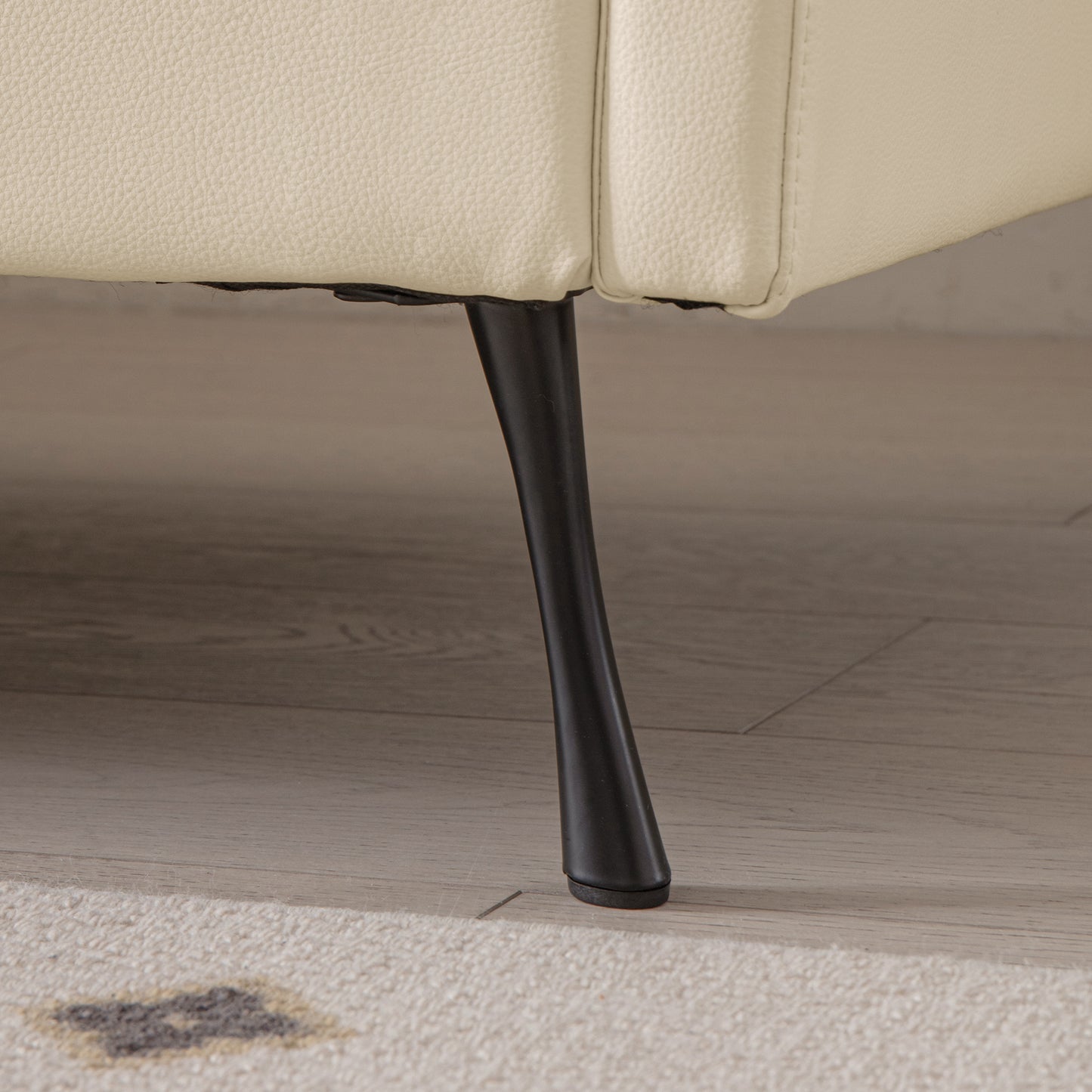 104.5" Modern L-Shaped Tech Leather Sofa with Convertible Ottoman