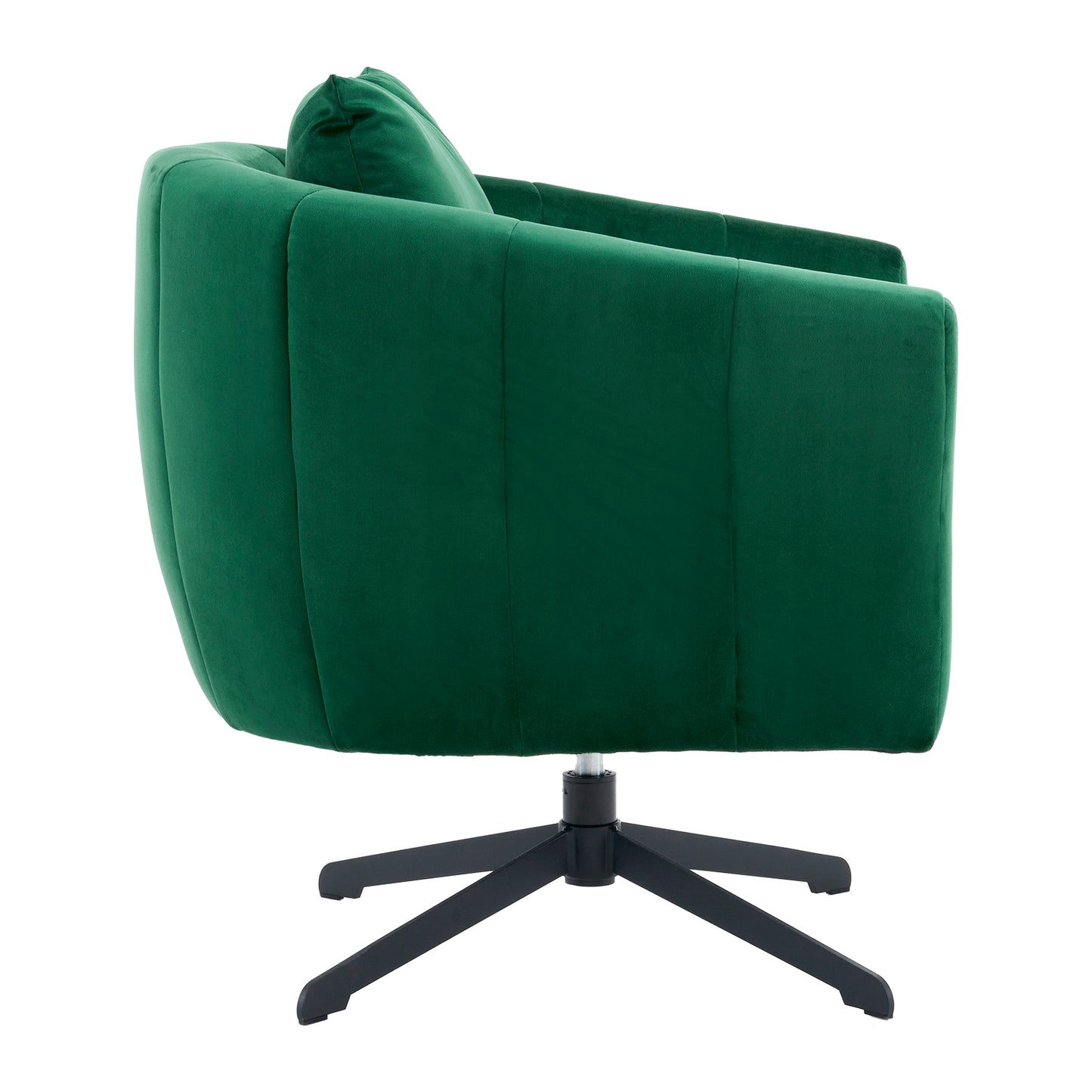 360° Swivel Velvet Accent Chair with Fluffy Cushion – Green