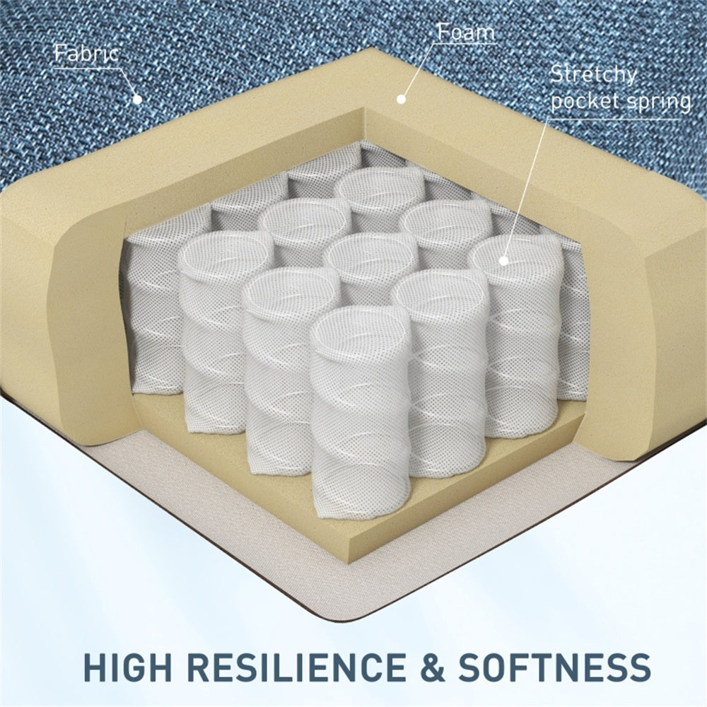 Heated Massage Recliner Chair with Lumbar Support – Manual Pushback, Blue