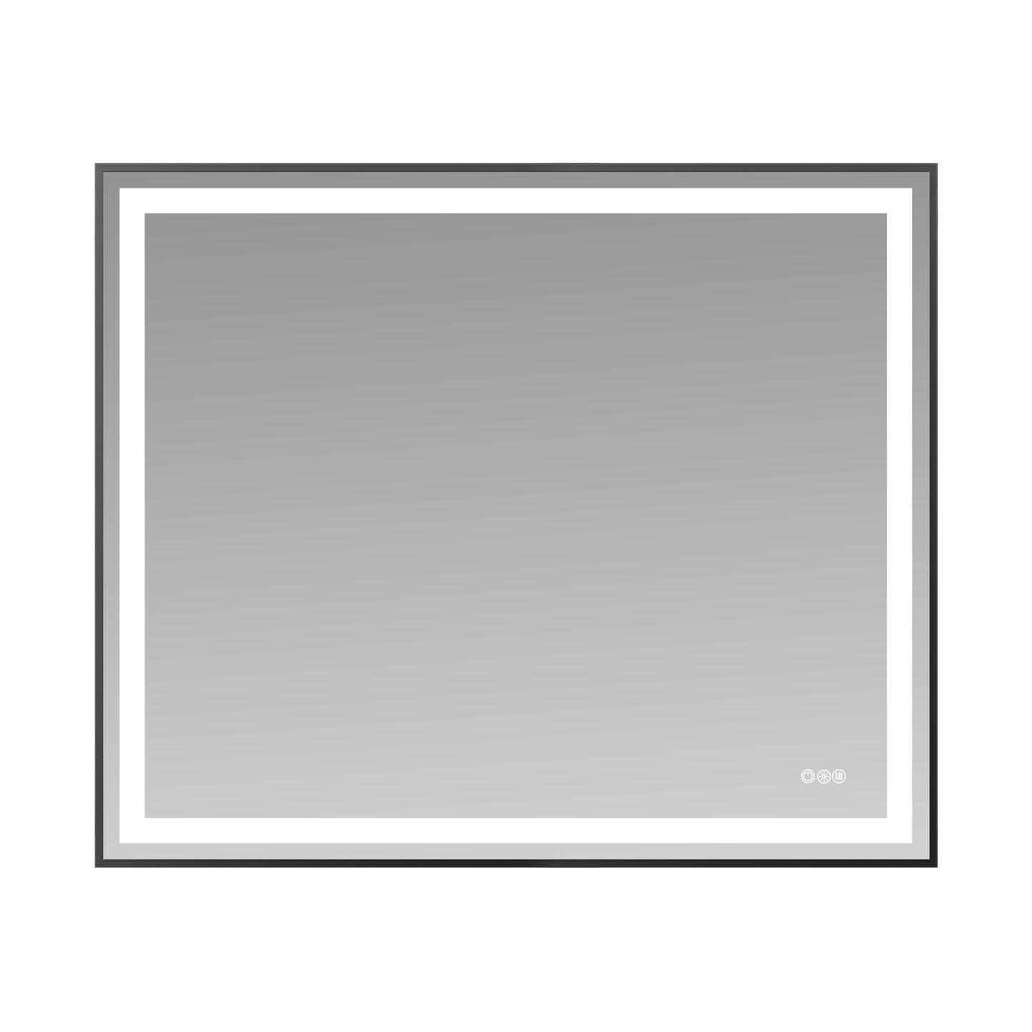 48x40" Black Framed LED Mirror with Dual Front & Back Light Strips