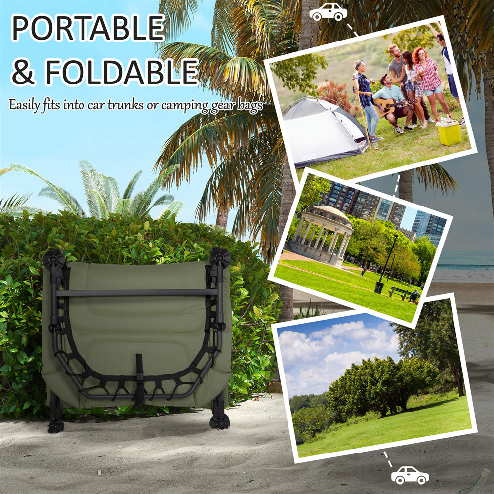 Adjustable Reclining Camping Cot with Pillow & 396 lbs Weight Capacity