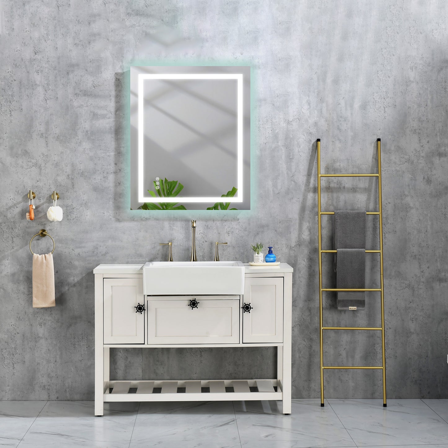 40x30" LED Bathroom Mirror with Frontlit & Backlit, Anti-Fog, Dimmable, 3 Colors