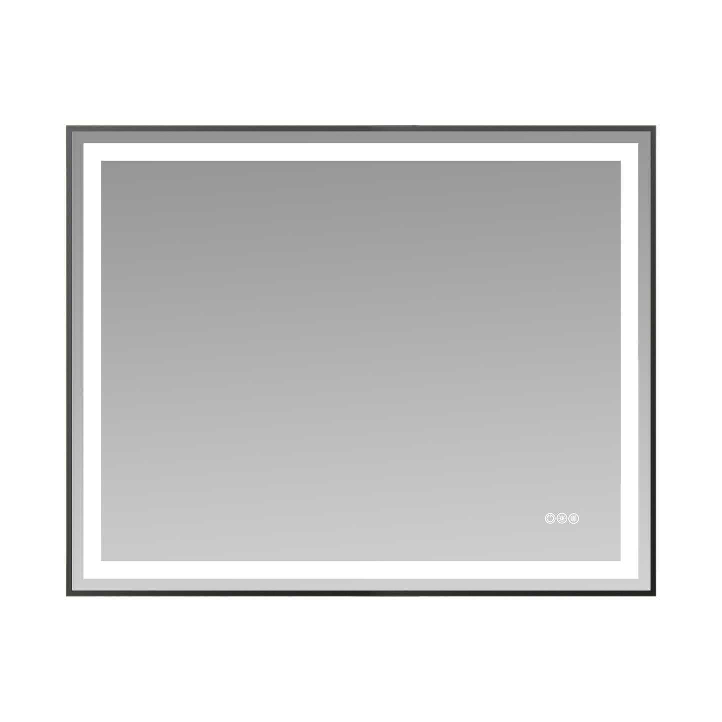 40x32" Black Framed LED Mirror with Dual Front & Back Light Strips