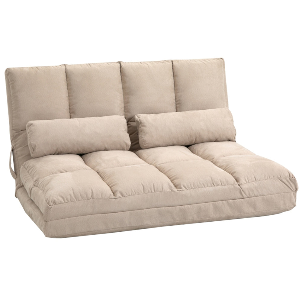 3-in-1 Adjustable Floor Sofa Bed with Backrest & Headrest – Beige