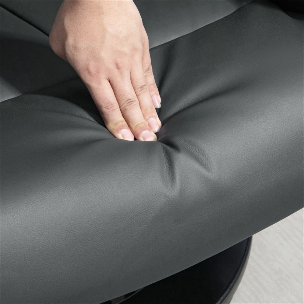 PU Leather Massage Recliner Chair with Ottoman & Remote, Gray