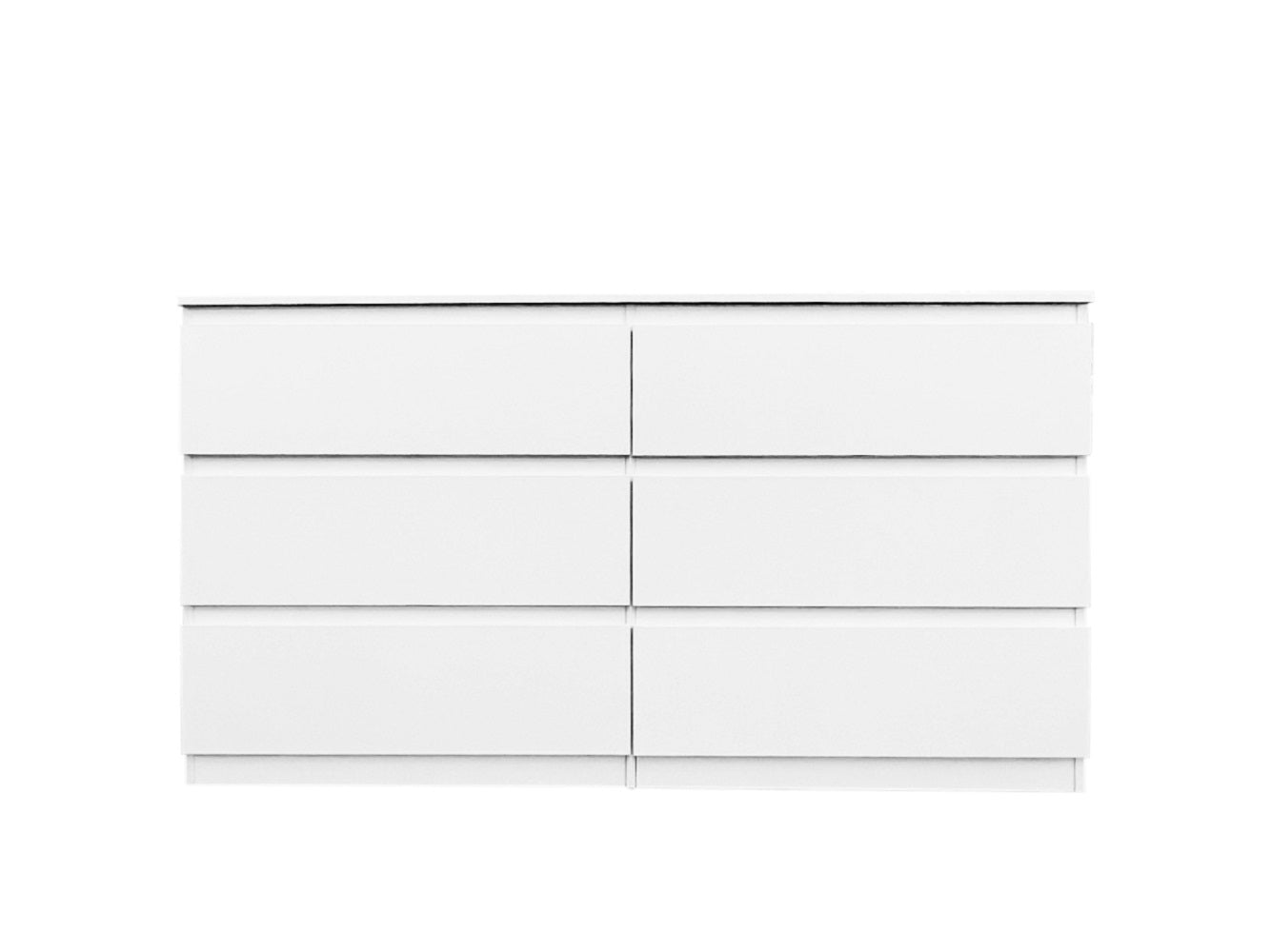 White 6 Drawer Double Dresser for Bedroom, Living Room, or Hallway Use