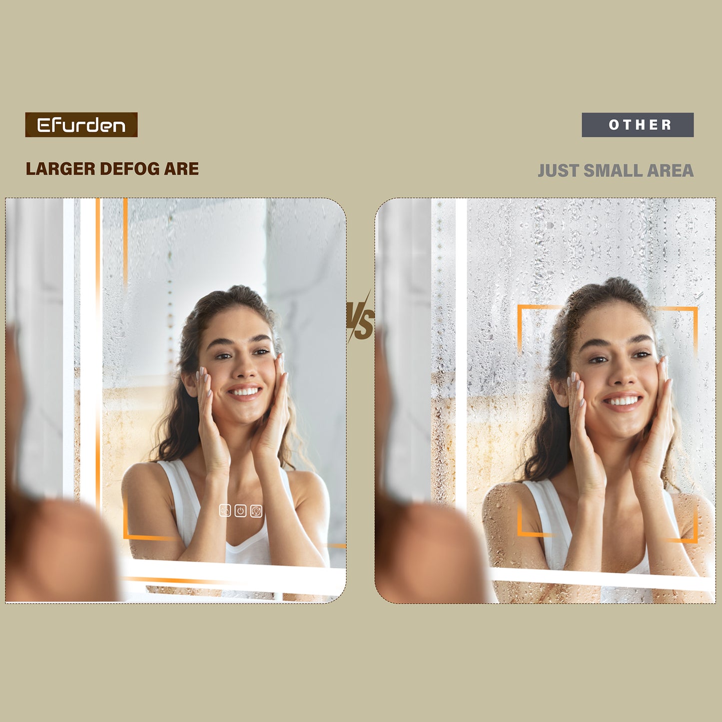 36x28" LED Bathroom Vanity Mirror, Dimmable, Anti-Fog, Wall Mount