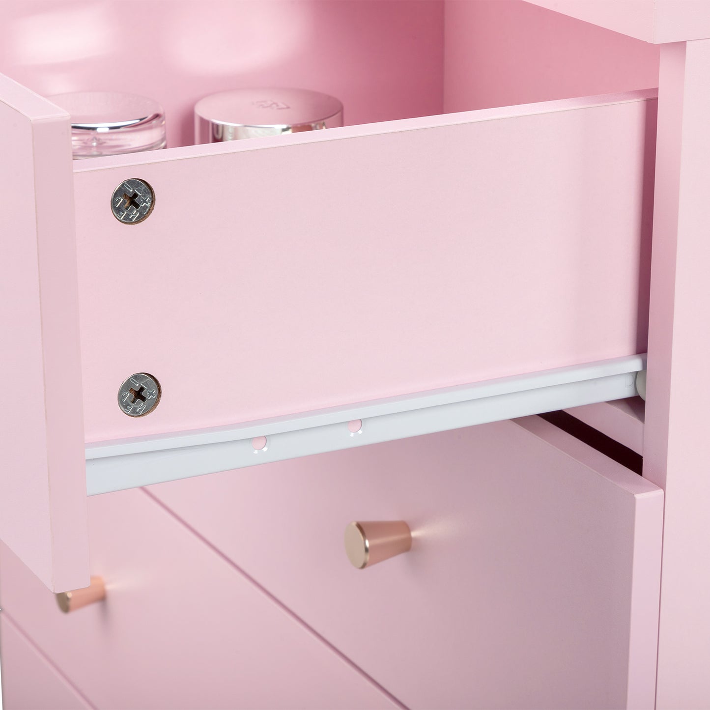 Modern Pink 7-Drawer Dresser – Space-Saving Storage for Bedroom or Home
