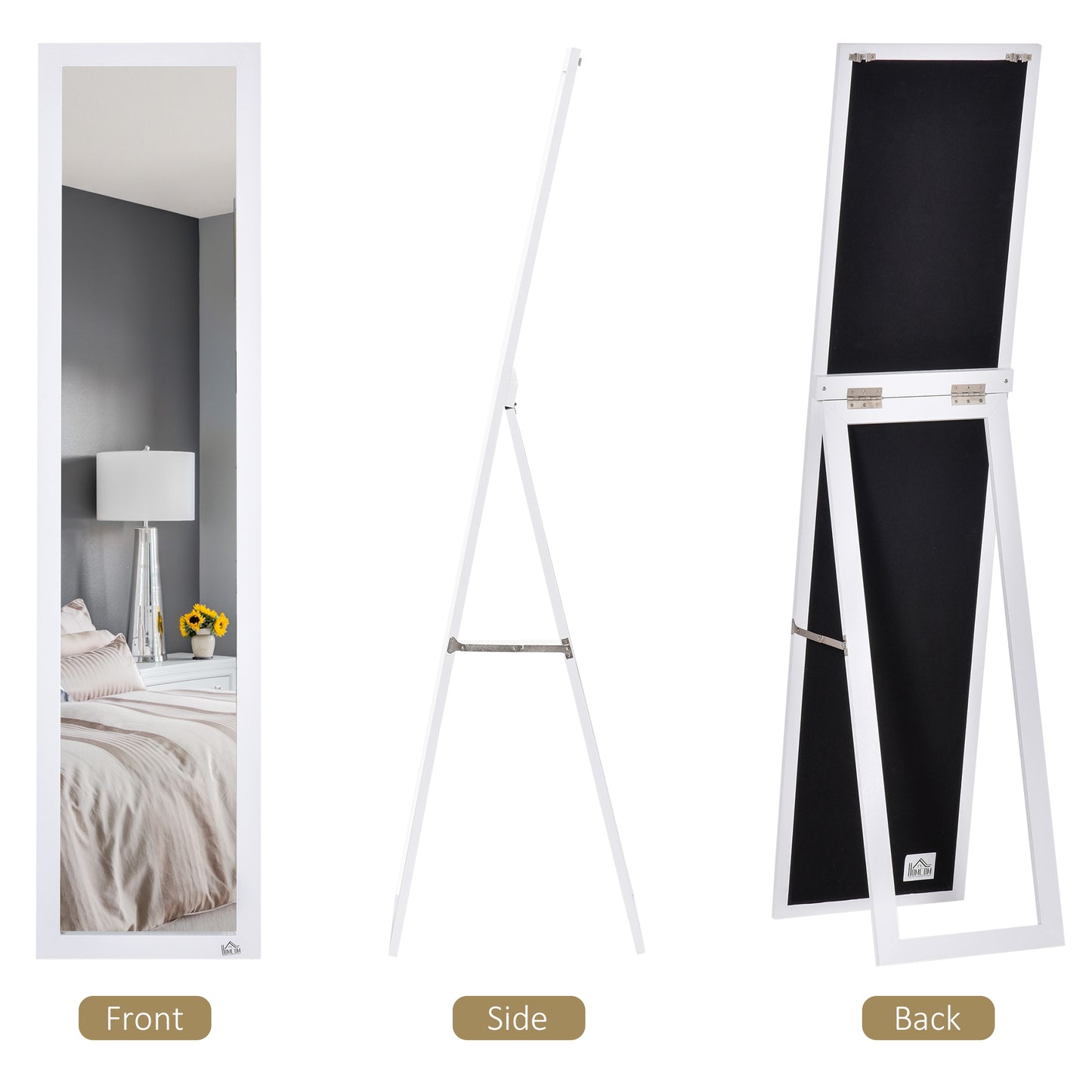 White Freestanding or Wall-Mounted Dressing Mirror – Modern & Space-Saving