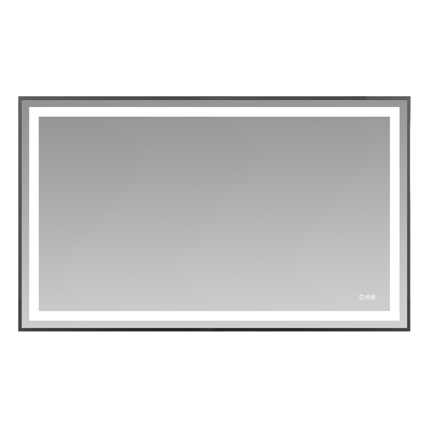 60x36" Black Framed LED Mirror with Dual Front & Back Light Strips