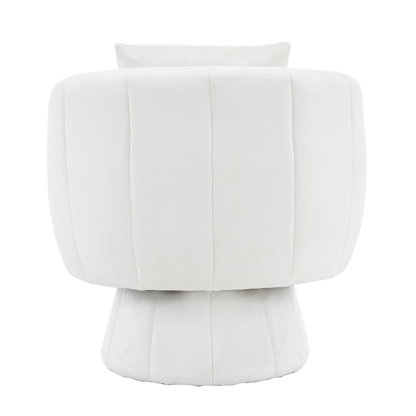 360° Swivel Velvet Accent Chair with Fluffy Cushion – Off White