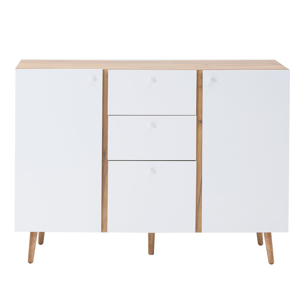 47" Sideboard Buffet Cabinet with 3 Drawers & 2 Doors, Adjustable Shelves