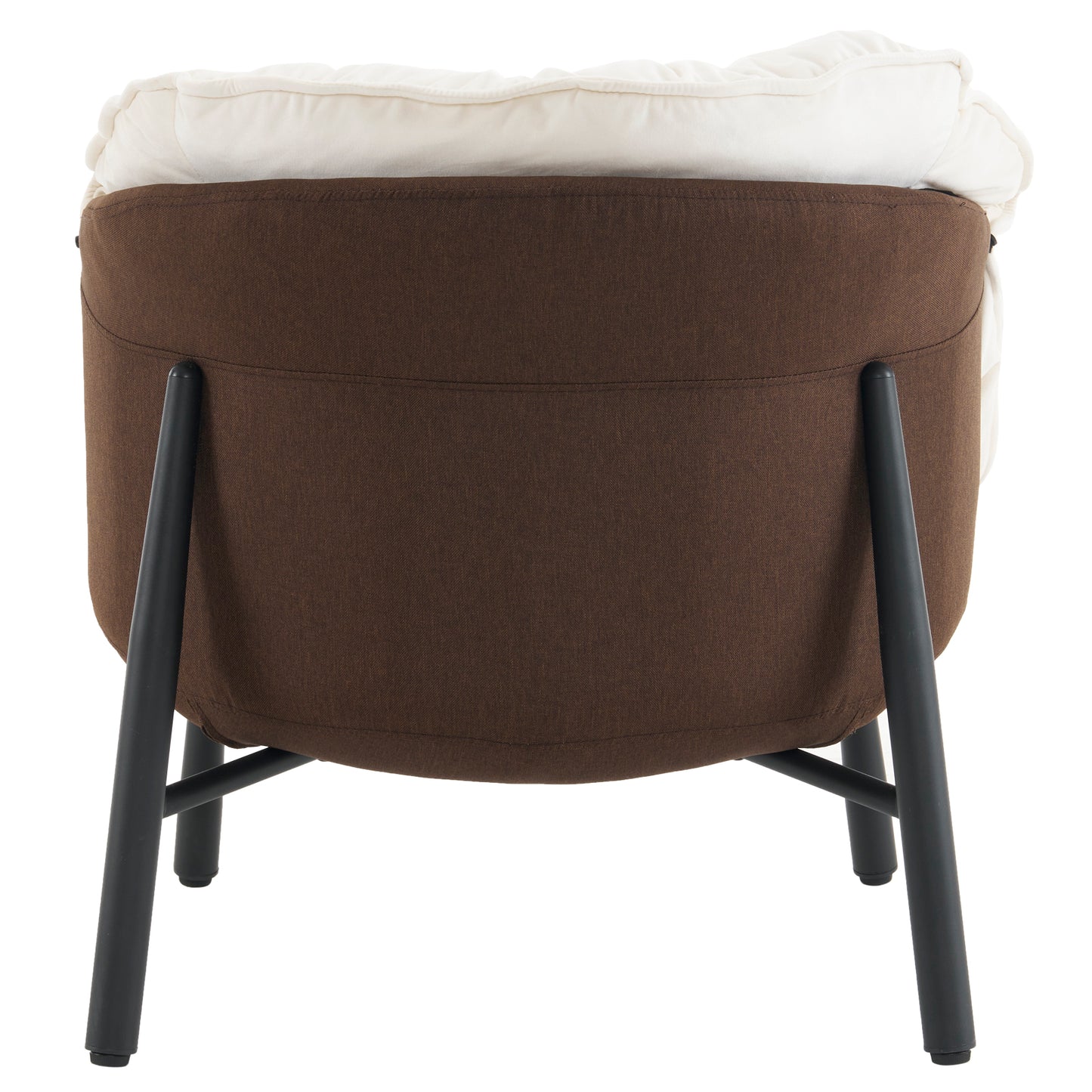 Modern Velvet Barrel Accent Chair with Metal Legs – Off-White Armchair
