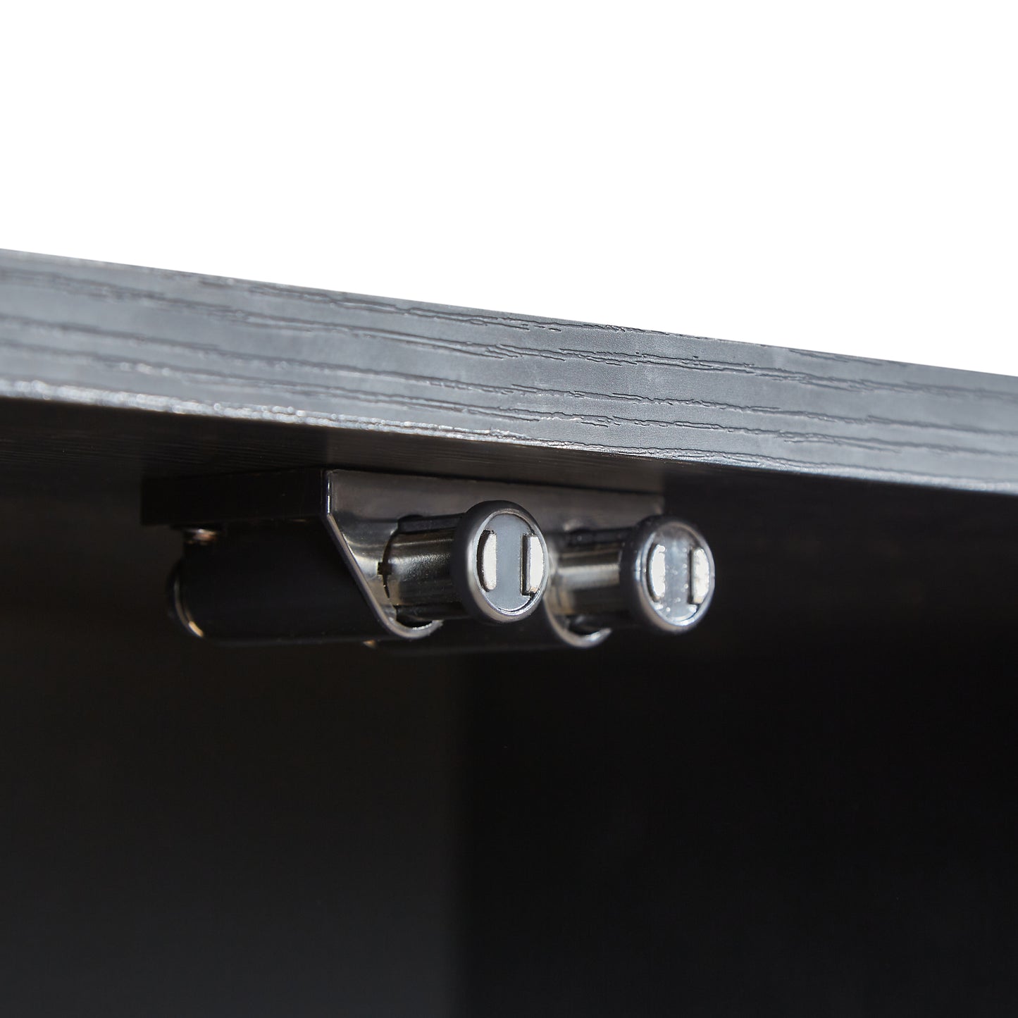 64" Wavy Black TV Cabinet with LED, Glass Doors & Storage for Living Room