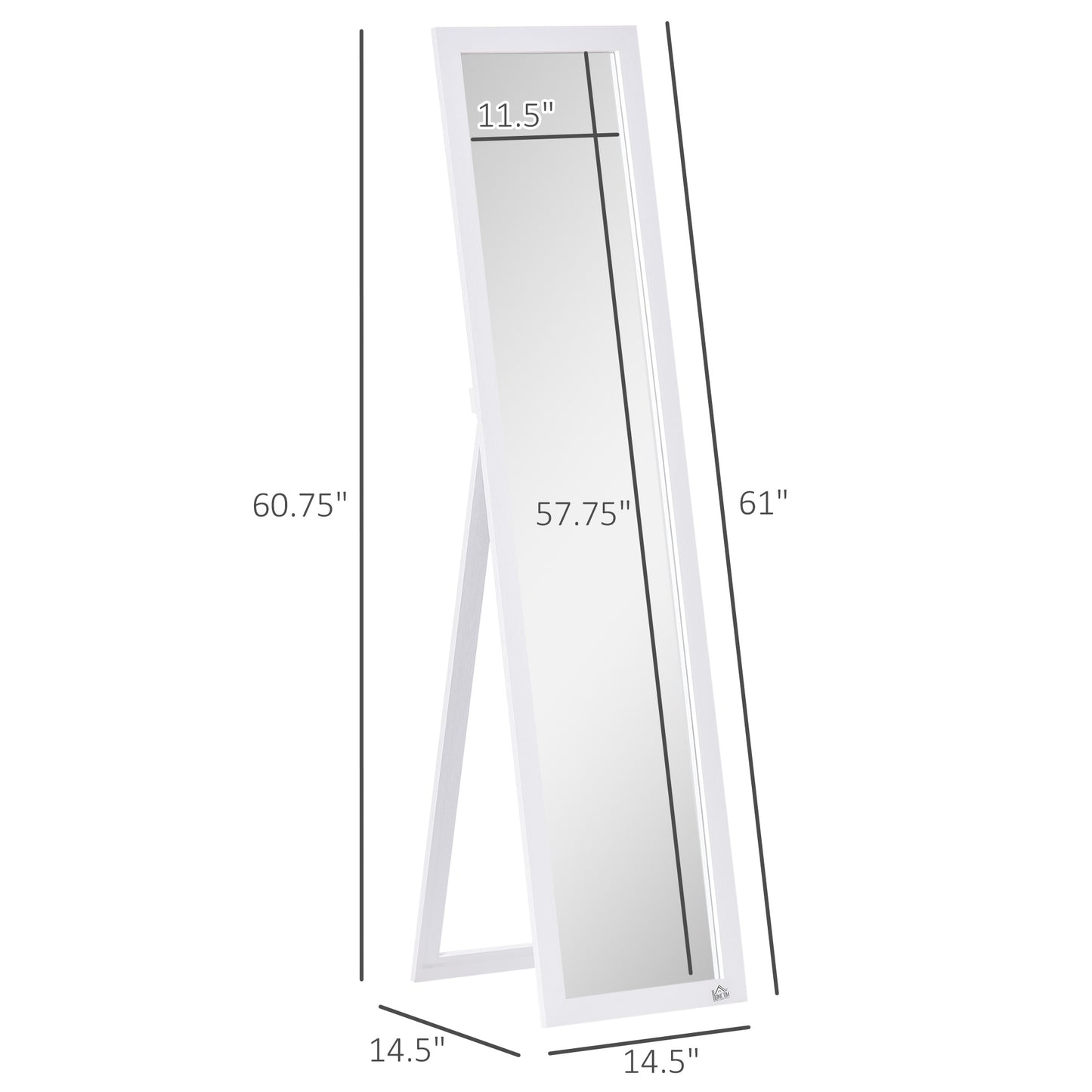 White Freestanding or Wall-Mounted Dressing Mirror – Modern & Space-Saving