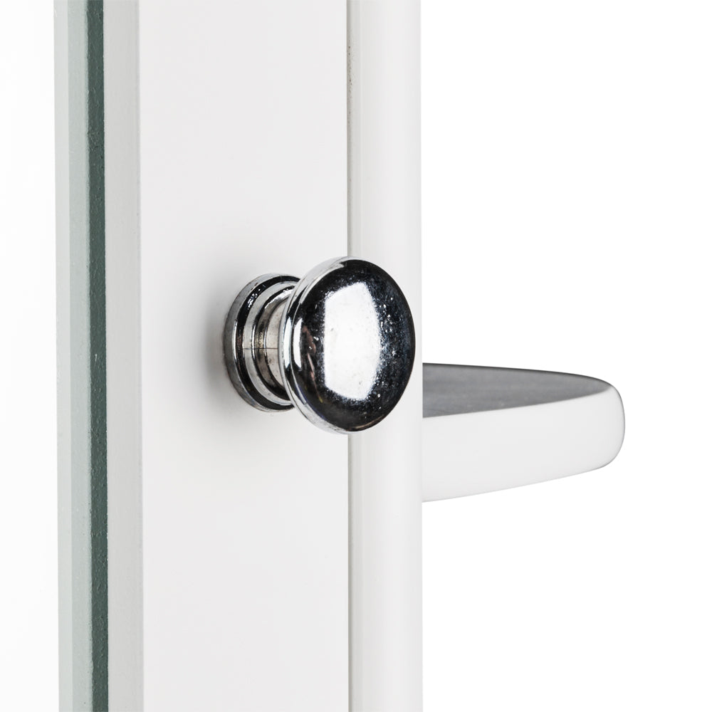 3-Tier Wall Mounted Bathroom Cabinet with Mirror Door, White Finish